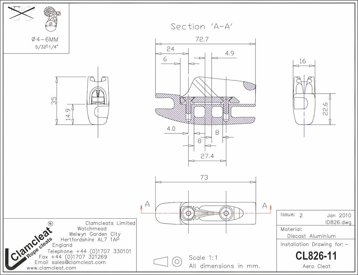 Clamcleat Aero Base CL211 MK2